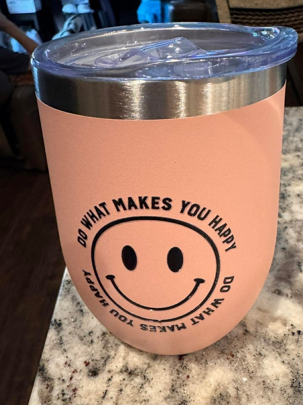 Pink Smile Tumbler - 'Do What Makes You Happy' NEW IN BOX